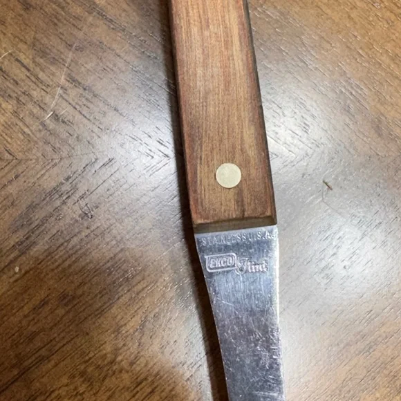 Vintage mid Century EKCO FLINT Soup Ladle Stainless Steel With Wood Handle - Picture 3 of 6